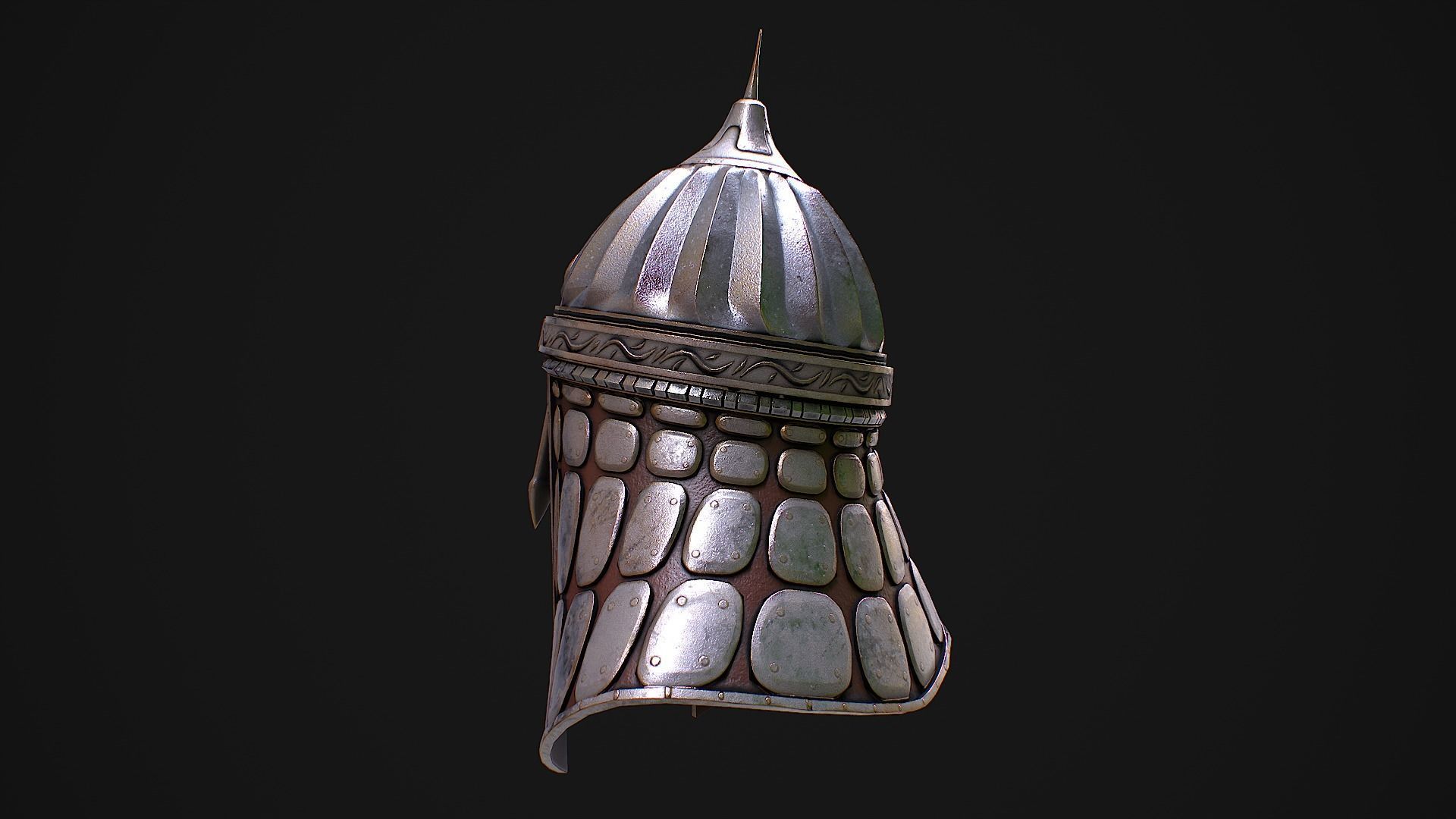 Medieval Helmet 2 3D Model Low-poly 3D model_7