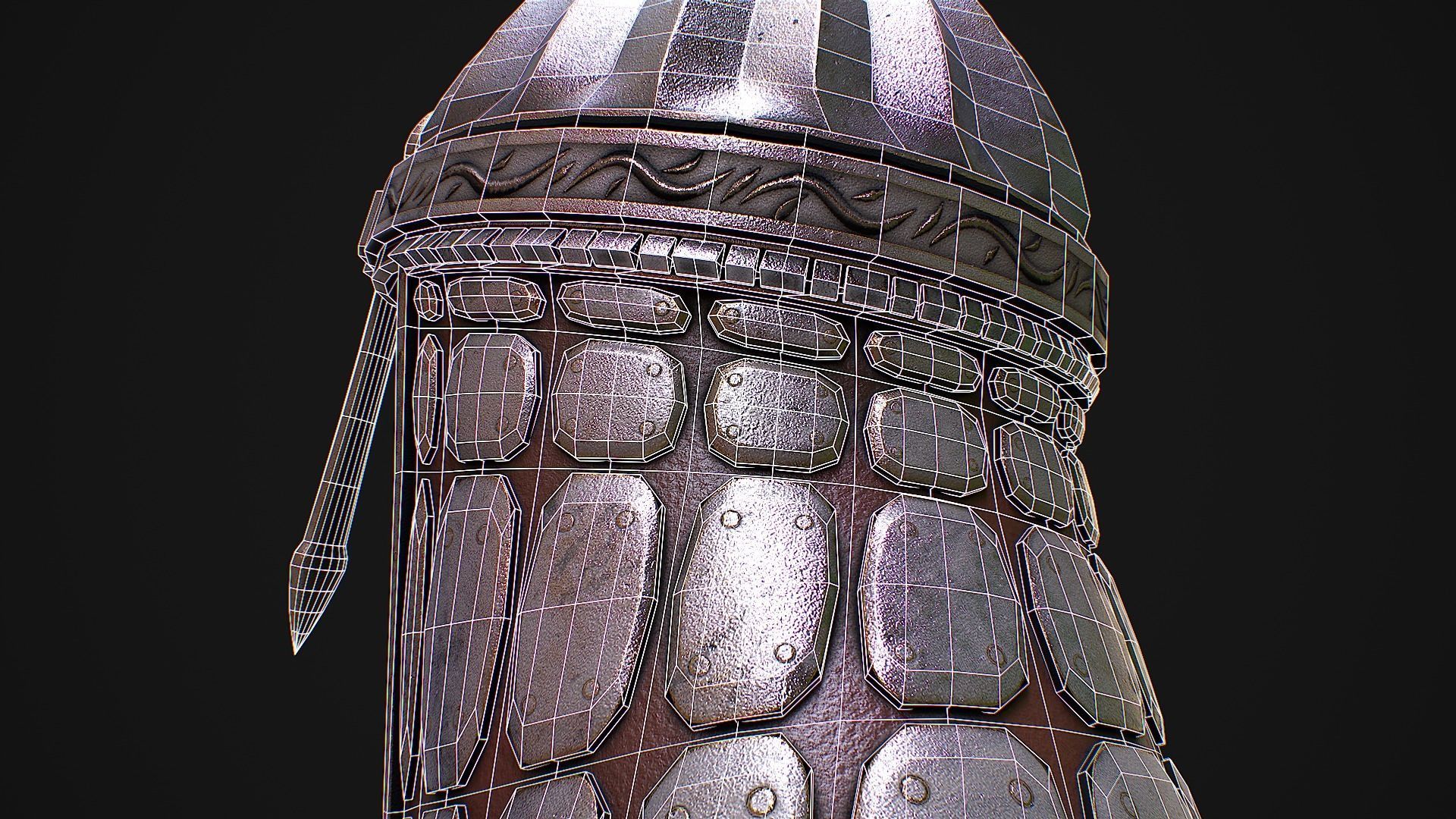 Medieval Helmet 2 3D Model Low-poly 3D model_10