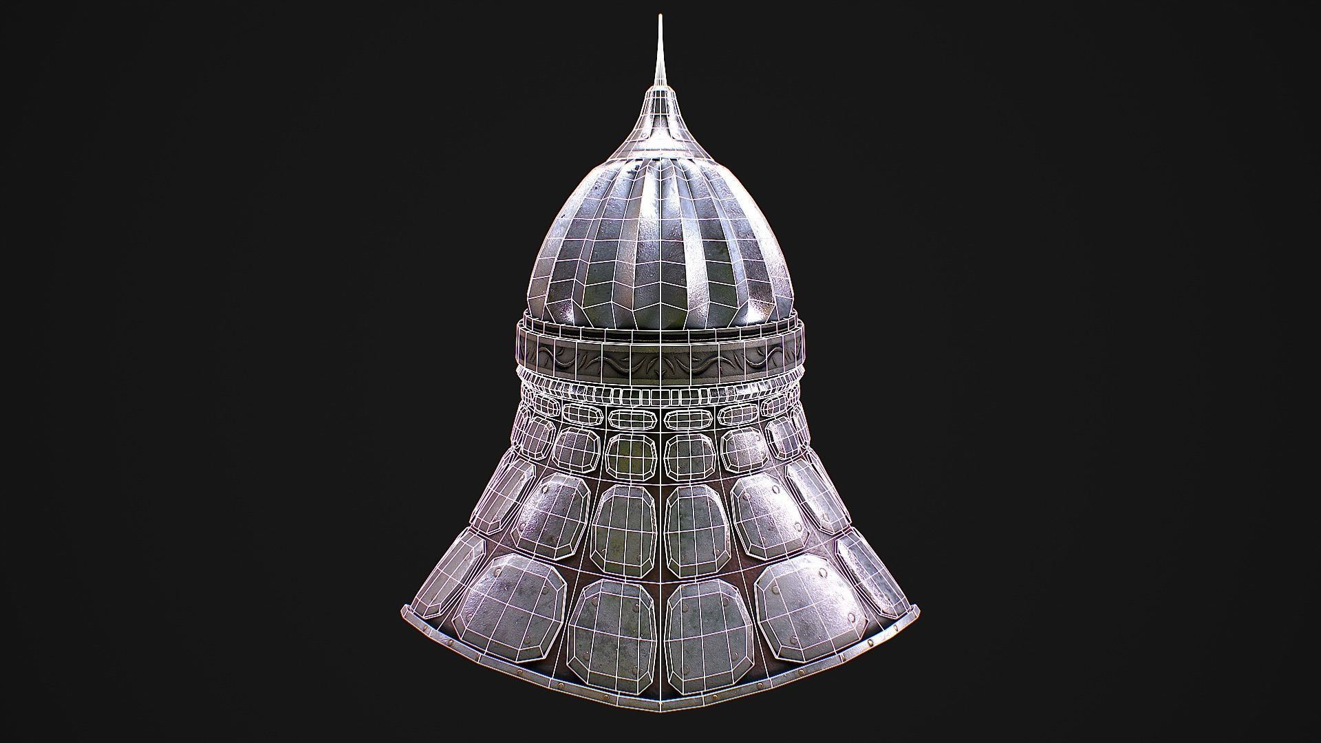 Medieval Helmet 2 3D Model Low-poly 3D model_6