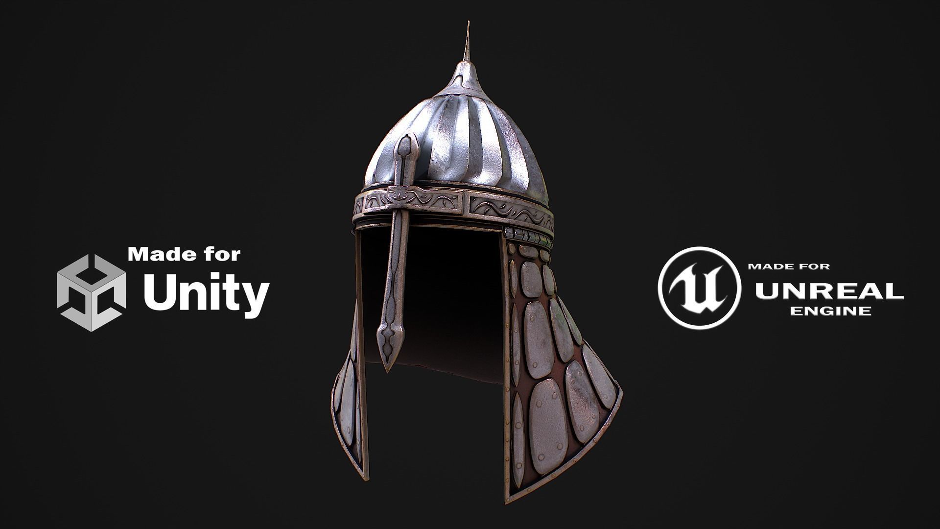 Medieval Helmet 2 3D Model Low-poly 3D model_3