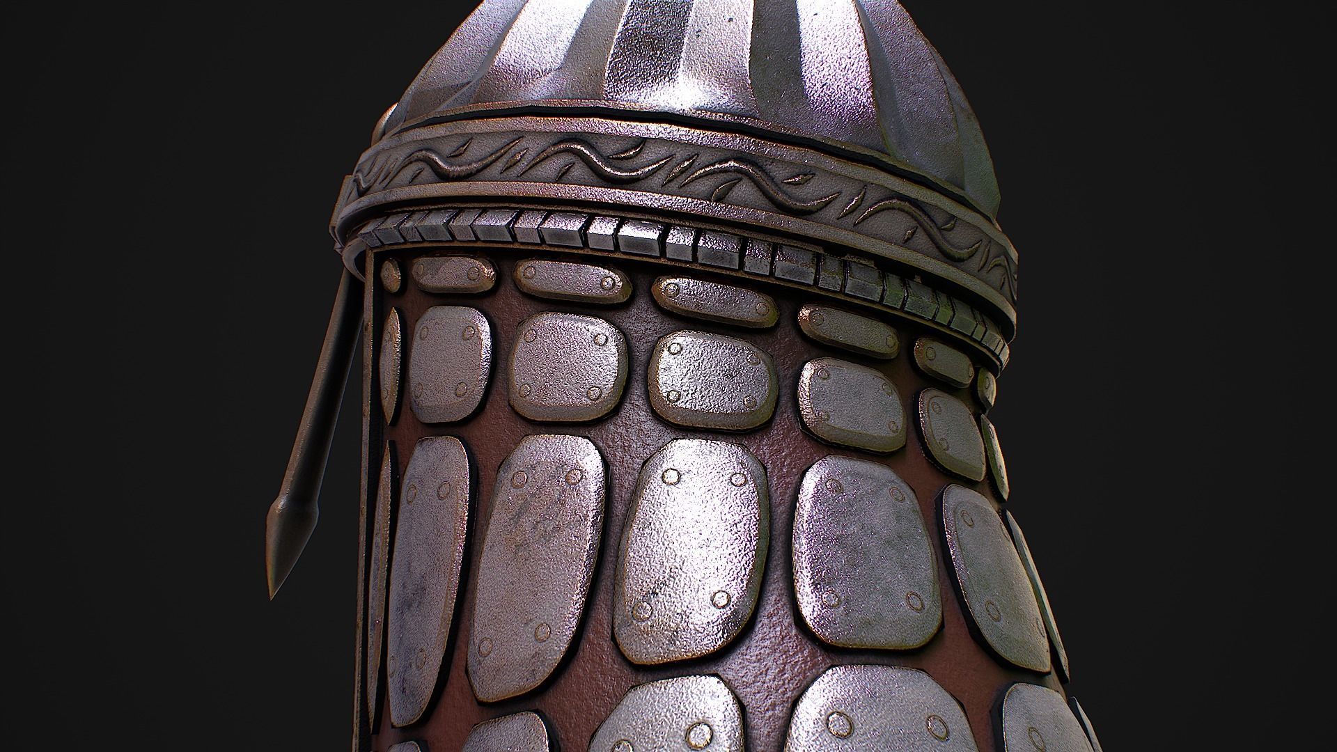 Medieval Helmet 2 3D Model Low-poly 3D model_9