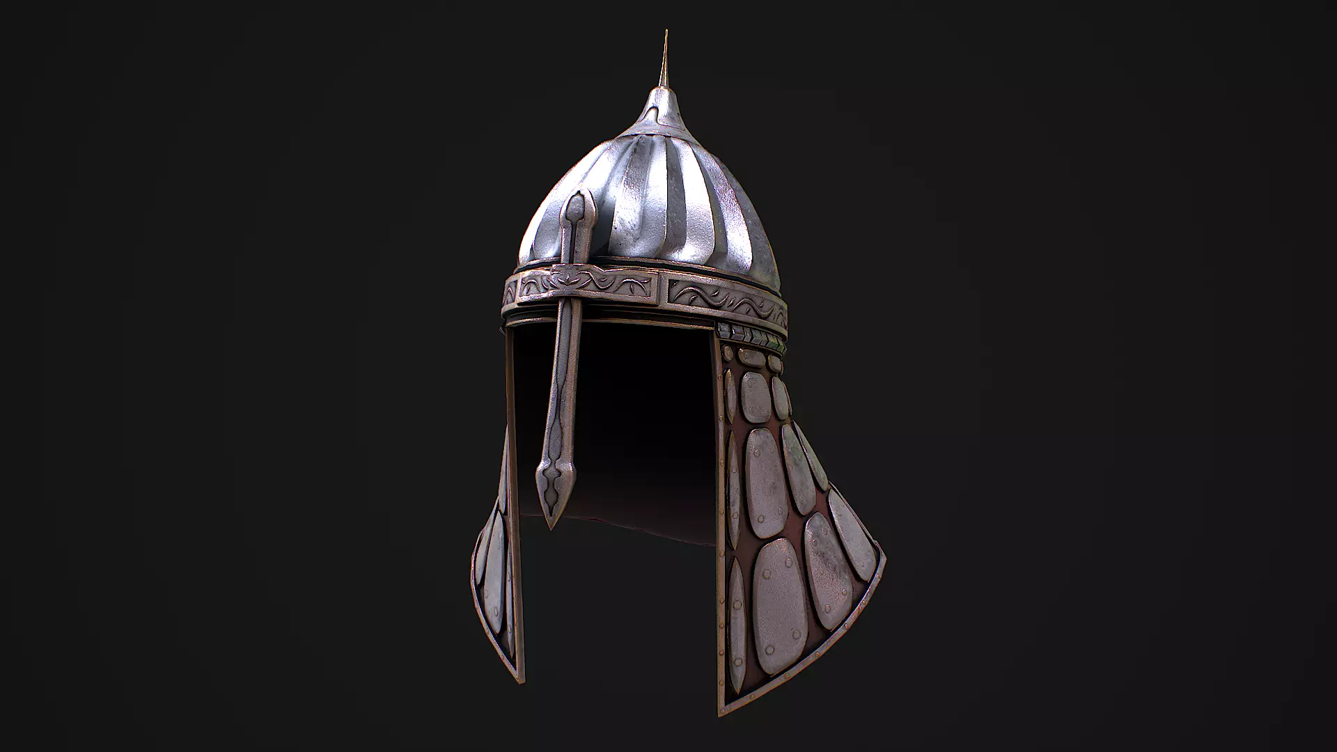 Medieval Helmet 2 3D Model Low-poly 3D model_0