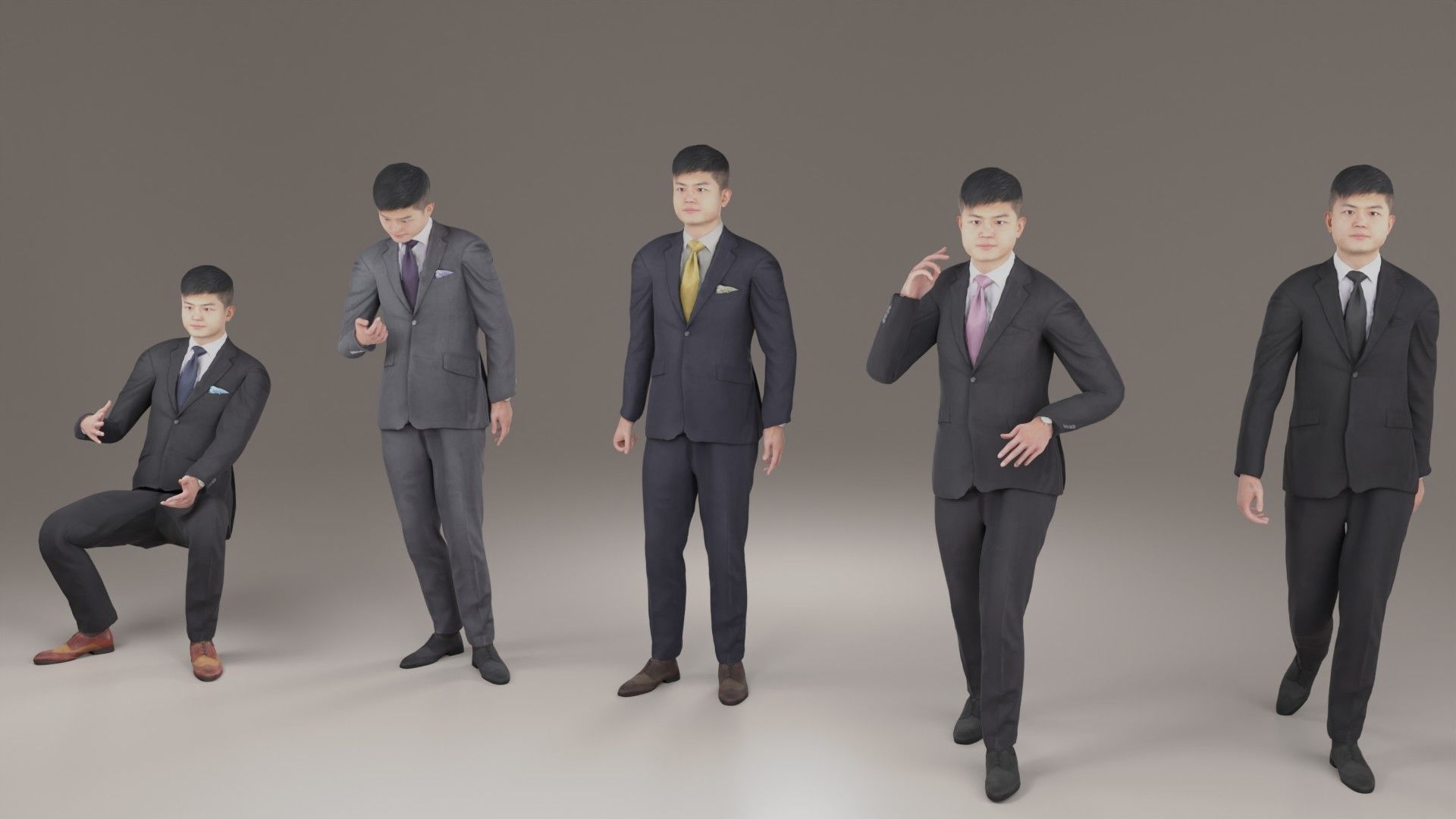 Asian Man Animation 3D 115 Dai Low-poly 3D model_5