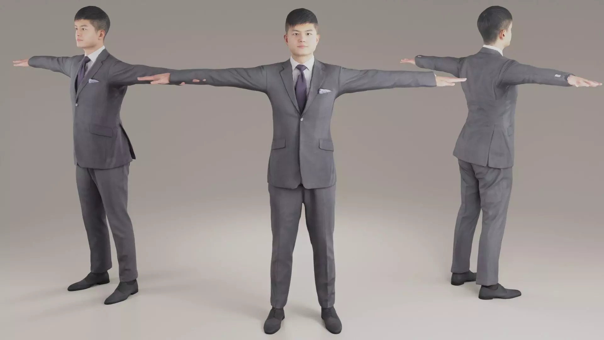 Asian Man Animation 3D 115 Dai Low-poly 3D model_0