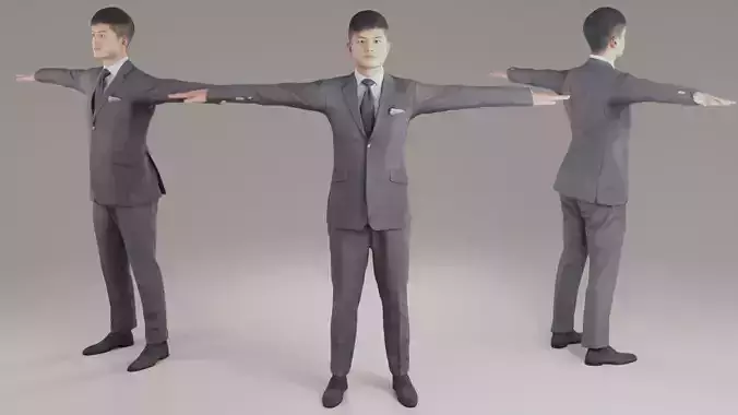 Asian Man Animation 3D 115 Dai Low-poly 3D model