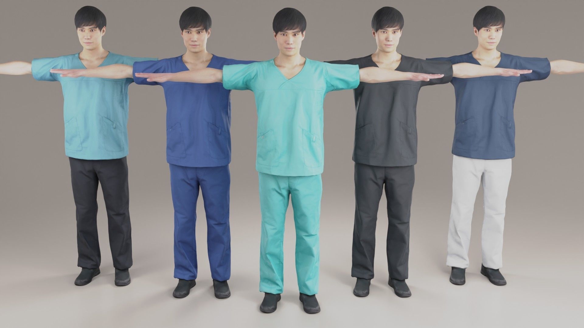 Asian Doctor Animation 3D 127 Kazu Low-poly 3D model_5