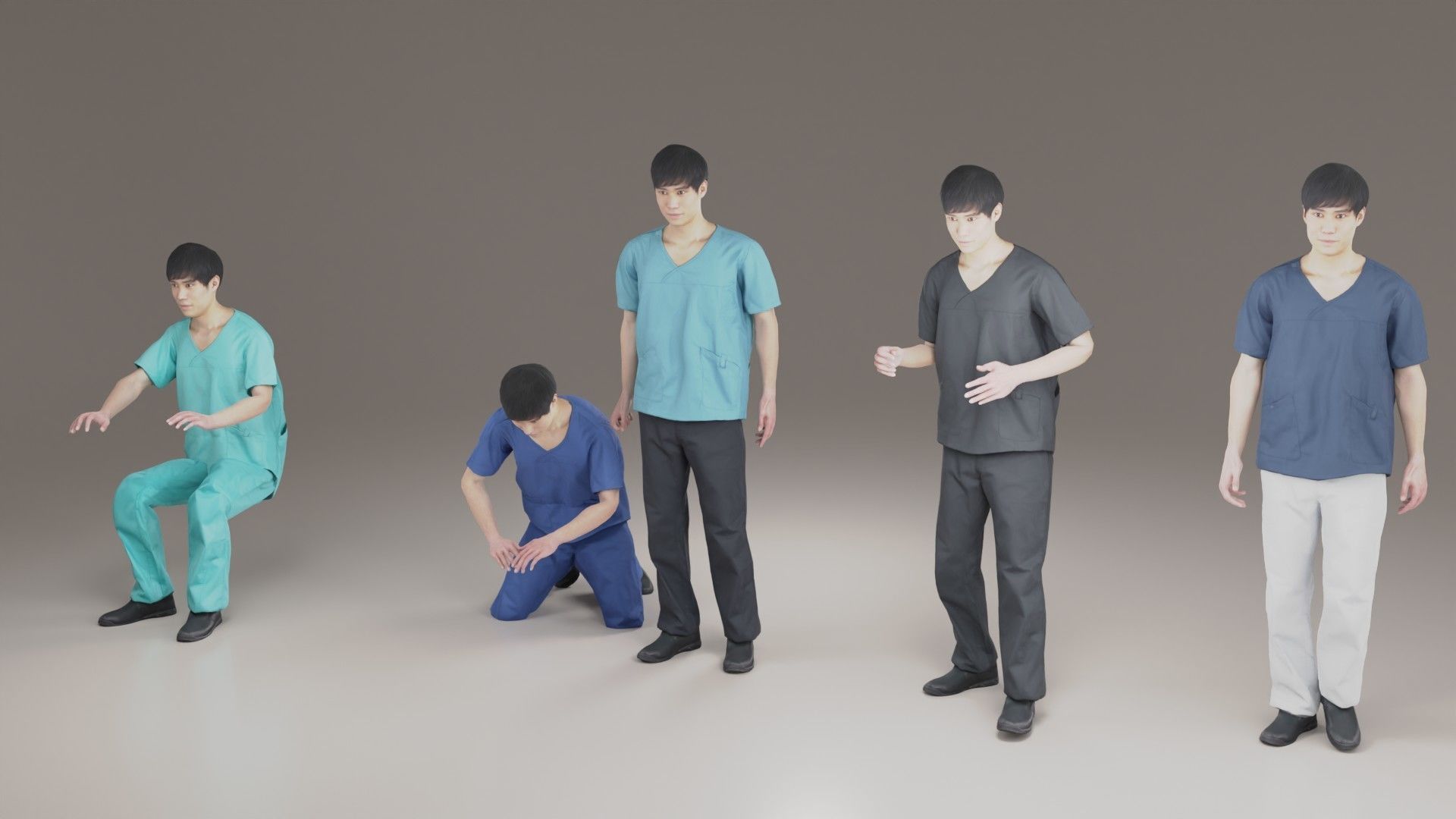 Asian Doctor Animation 3D 127 Kazu Low-poly 3D model_6