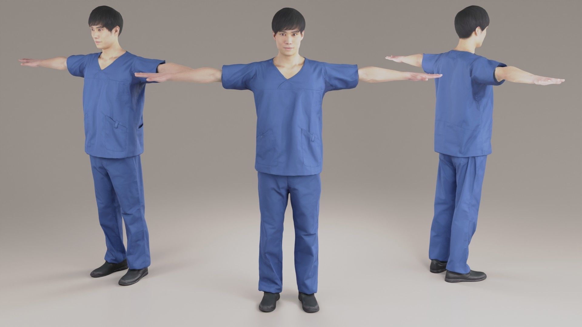 Asian Doctor Animation 3D 127 Kazu Low-poly 3D model_4