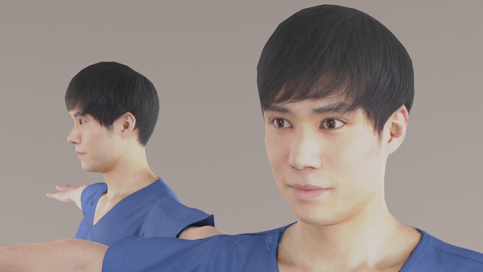 Asian Doctor Animation 3D 127 Kazu Low-poly 3D model_2