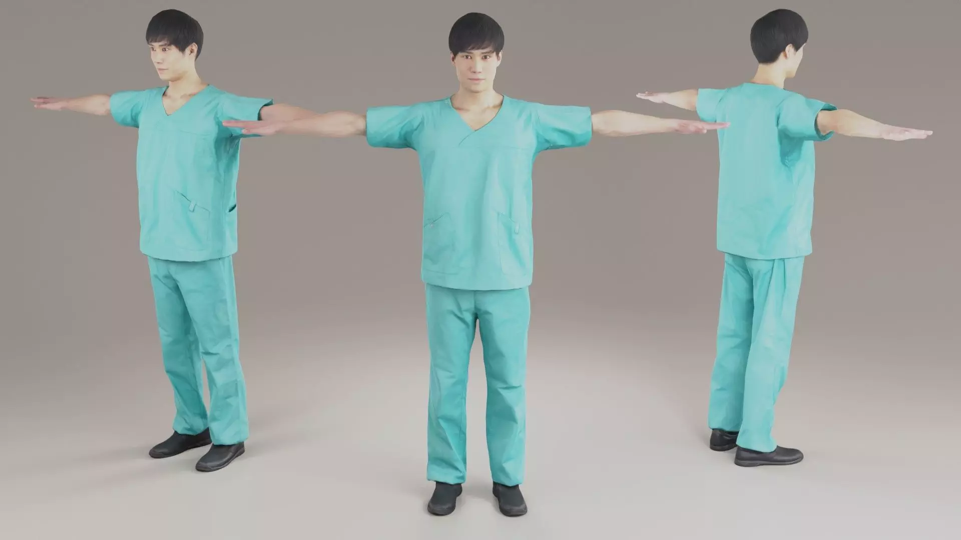 Asian Doctor Animation 3D 127 Kazu Low-poly 3D model_0
