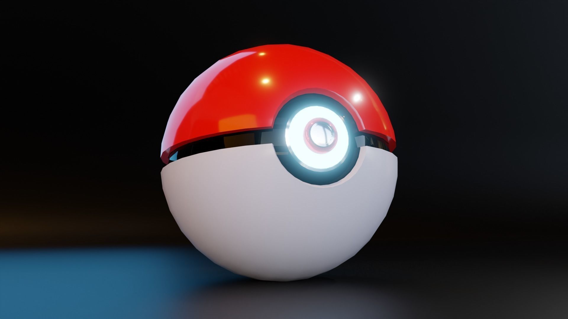 low poly Pokeman Ball -  3D Model Low-poly 3D model_1