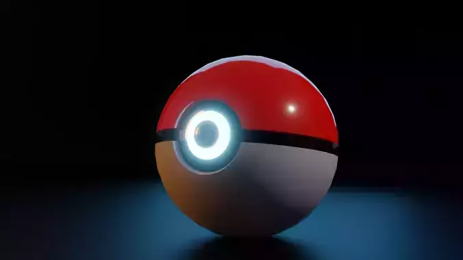 low poly Pokeman Ball -  3D Model Low-poly 3D model