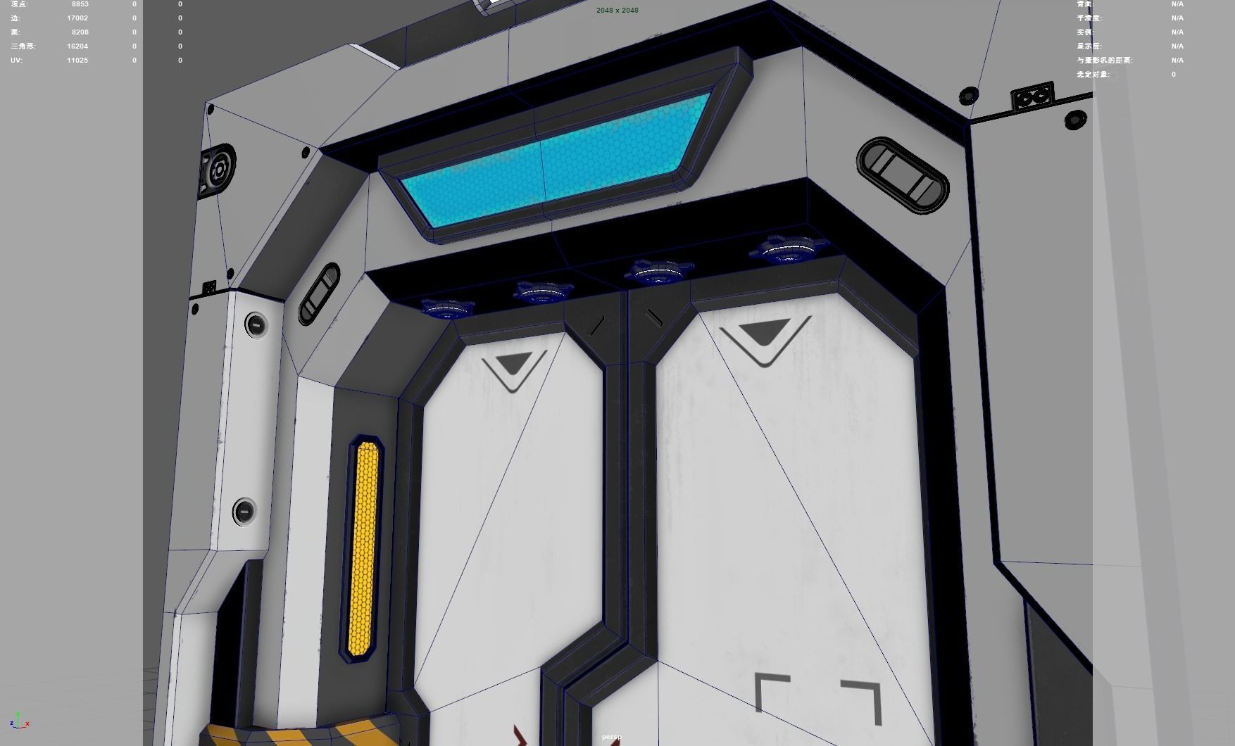 sci-fi door Low-poly 3D model_5