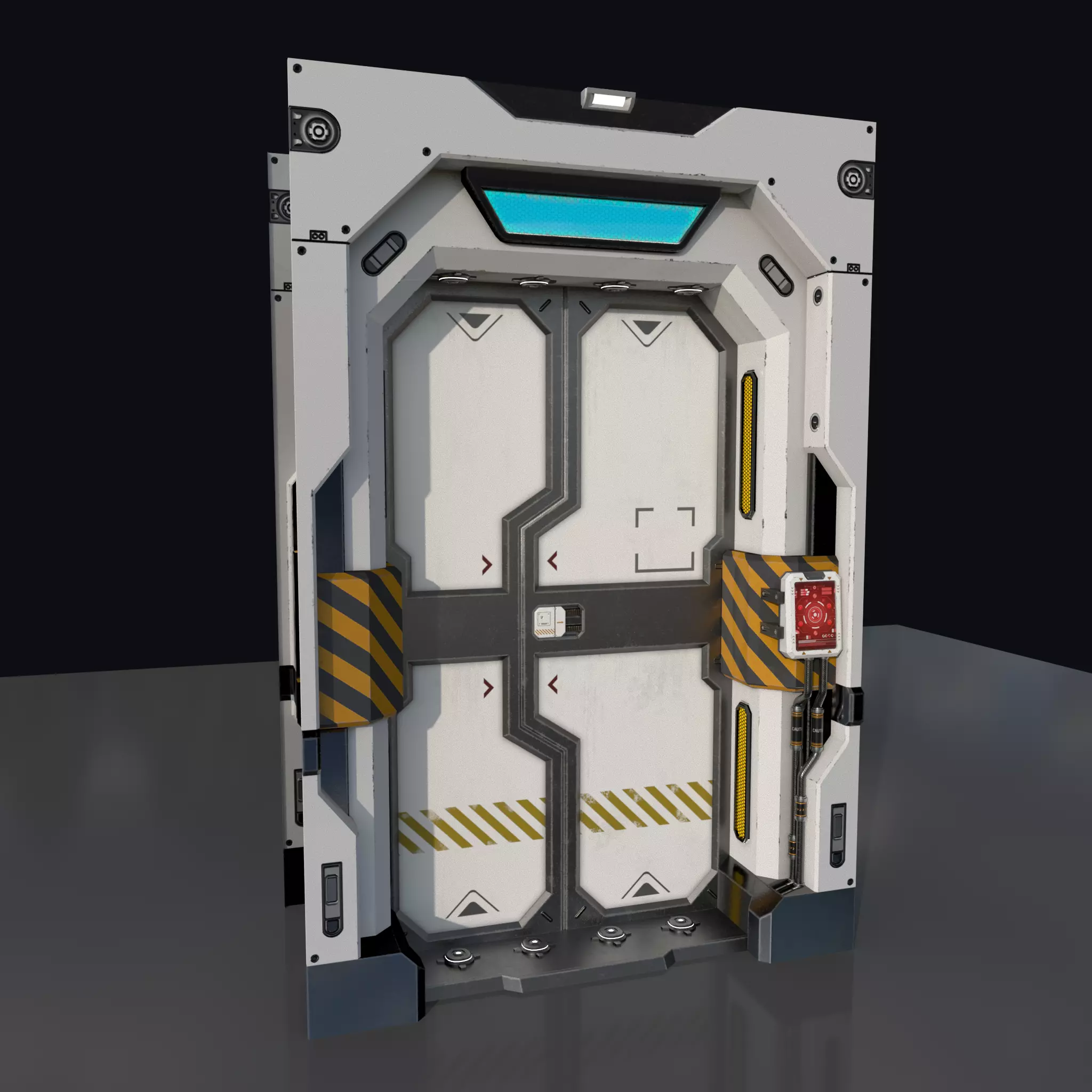 sci-fi door Low-poly 3D model_0