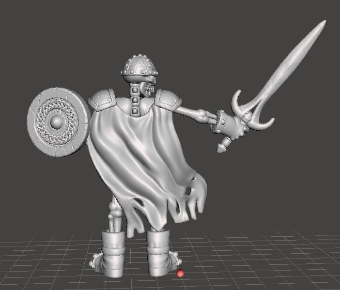 SKELETON UNDEAD WARRIOR MINIATURE MODEL FOR FANTASY GAMES RPG 3D print model_2