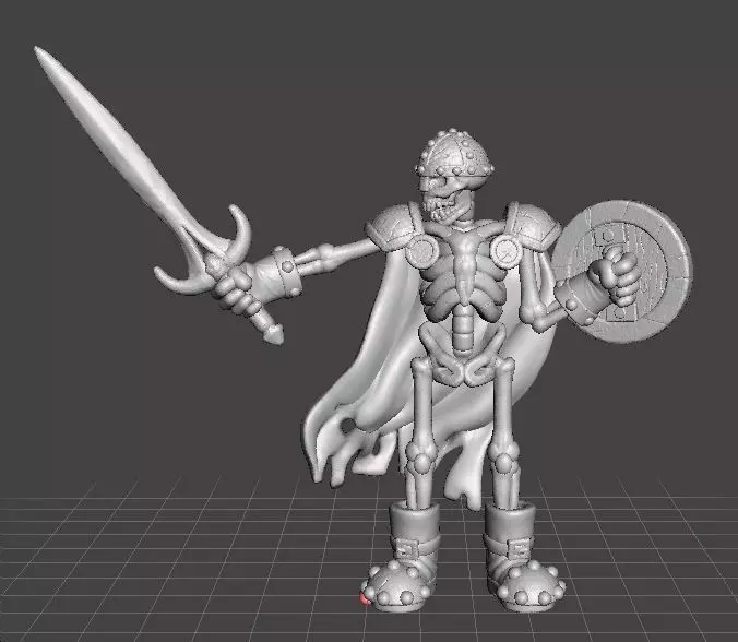 SKELETON UNDEAD WARRIOR MINIATURE MODEL FOR FANTASY GAMES RPG 3D print model_0