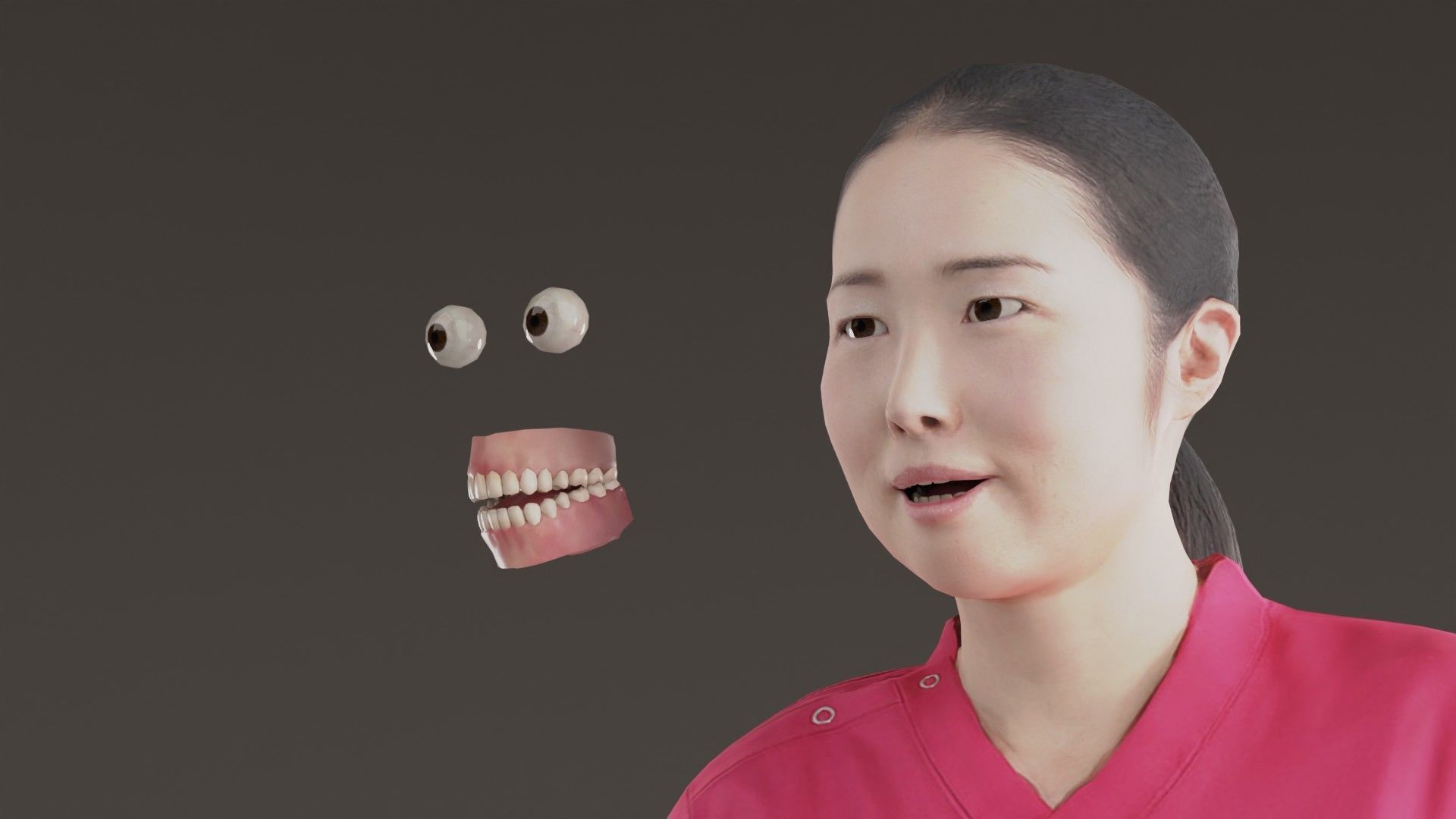 Asian nurse Animation3D 190 Yuki Low-poly 3D model_7