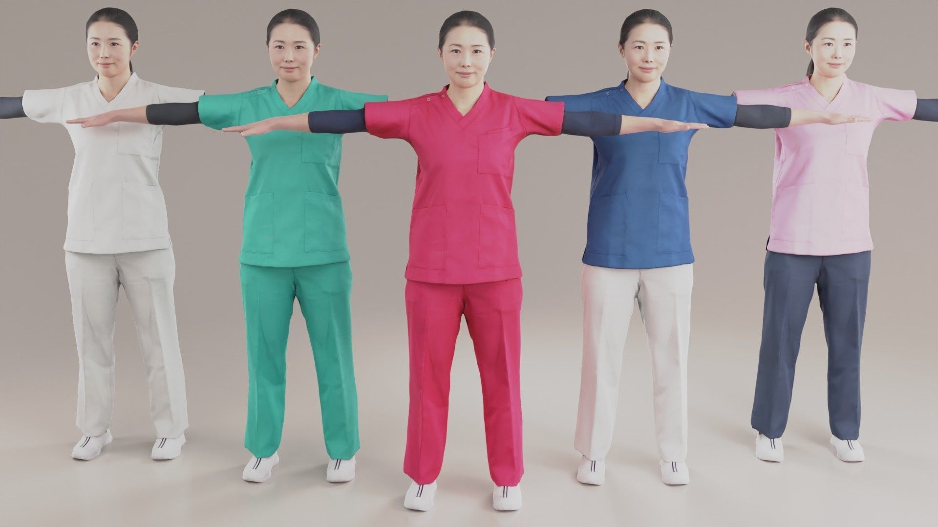 Asian nurse Animation3D 190 Yuki Low-poly 3D model_5