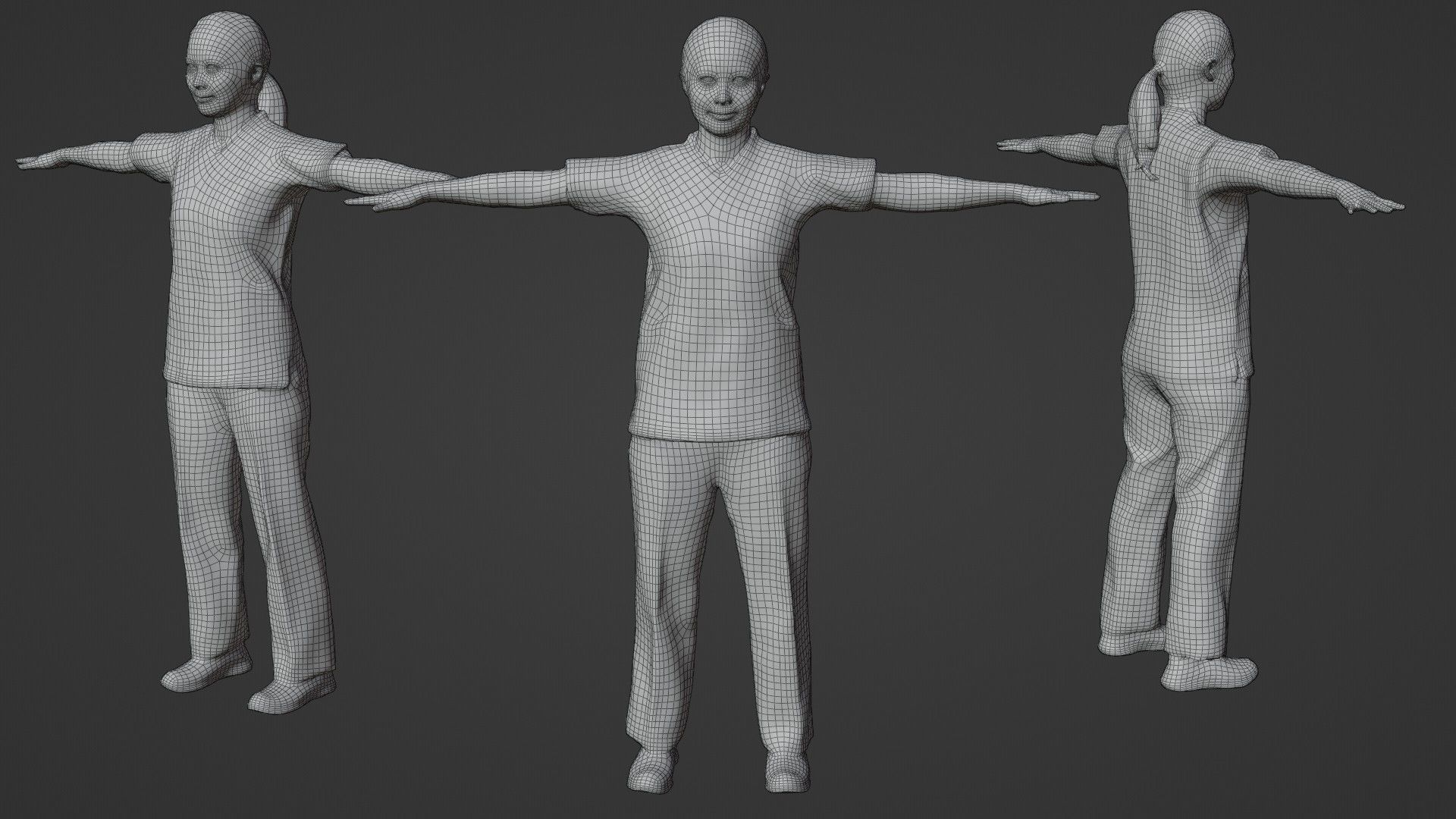 Asian nurse Animation3D 190 Yuki Low-poly 3D model_1