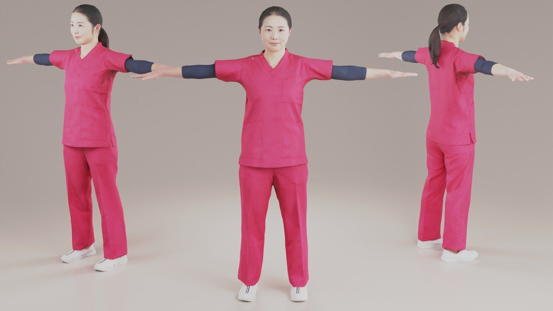 Asian nurse Animation3D 190 Yuki Low-poly 3D model_2