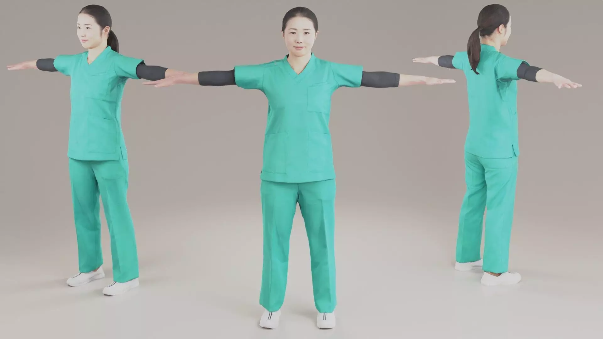Asian nurse Animation3D 190 Yuki Low-poly 3D model_0