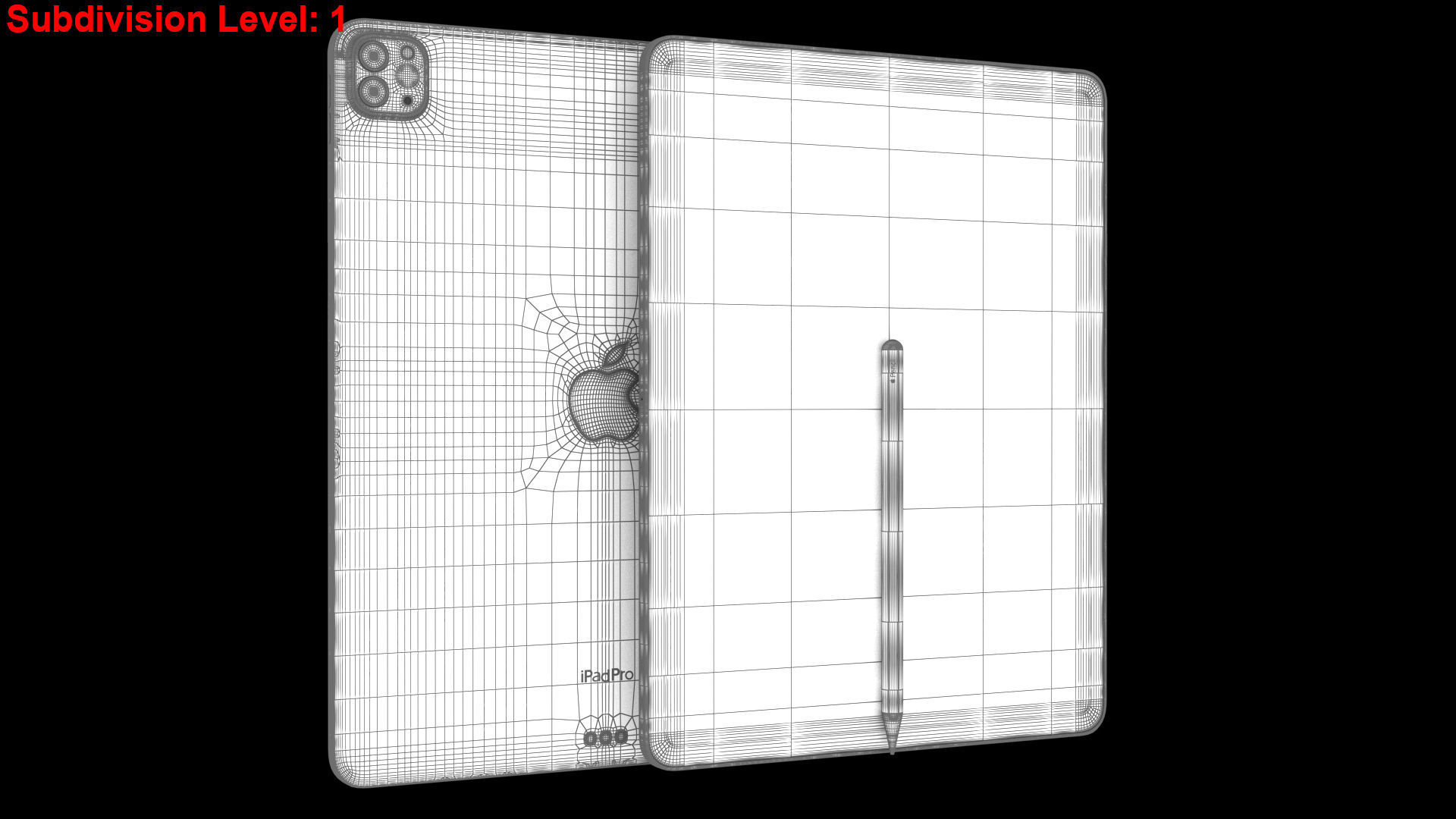 Apple iPad Pro 12-9  2022 All Colors with Pencil Low-poly 3D model_35