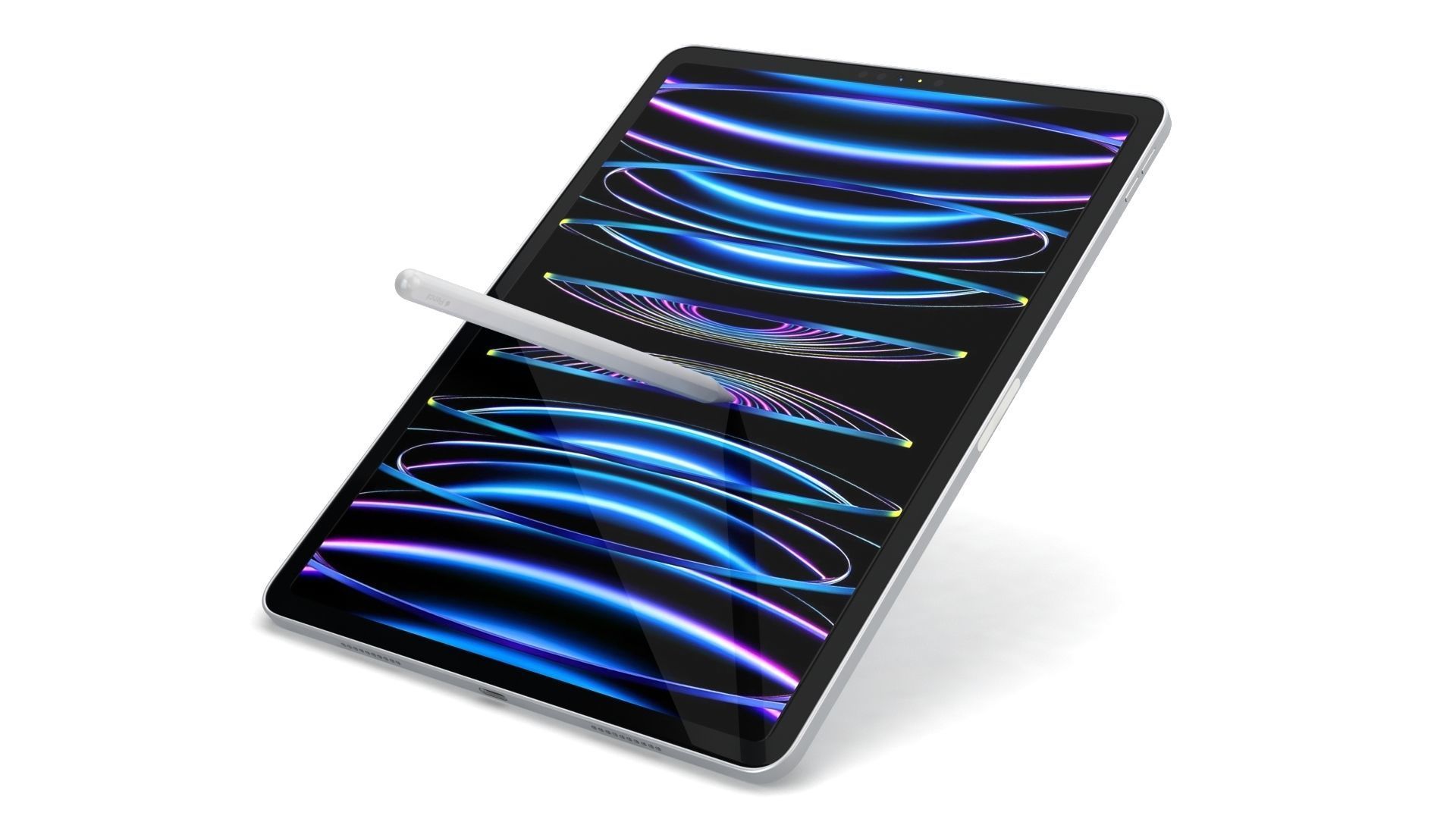 Apple iPad Pro 12-9  2022 All Colors with Pencil Low-poly 3D model_19