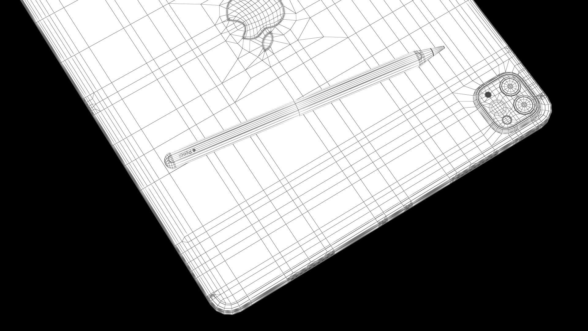 Apple iPad Pro 12-9  2022 All Colors with Pencil Low-poly 3D model_38