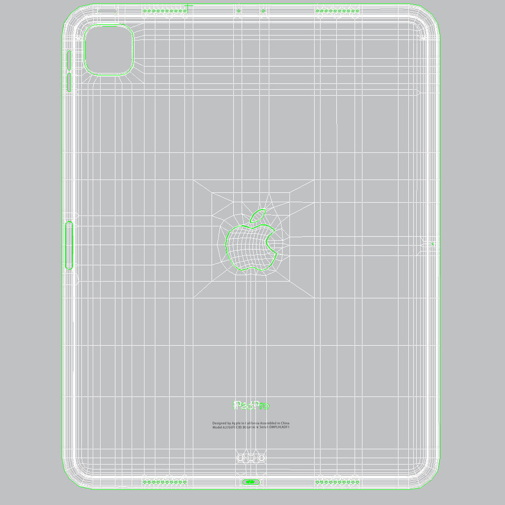 Apple iPad Pro 12-9  2022 All Colors with Pencil Low-poly 3D model_32