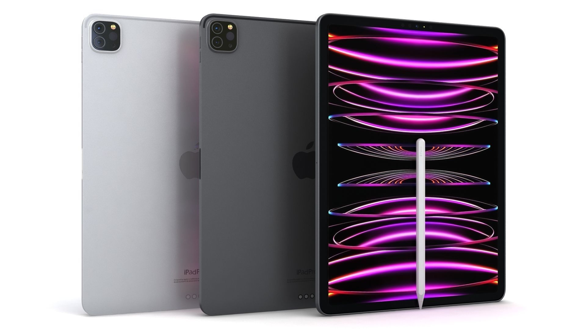 Apple iPad Pro 12-9  2022 All Colors with Pencil Low-poly 3D model_1