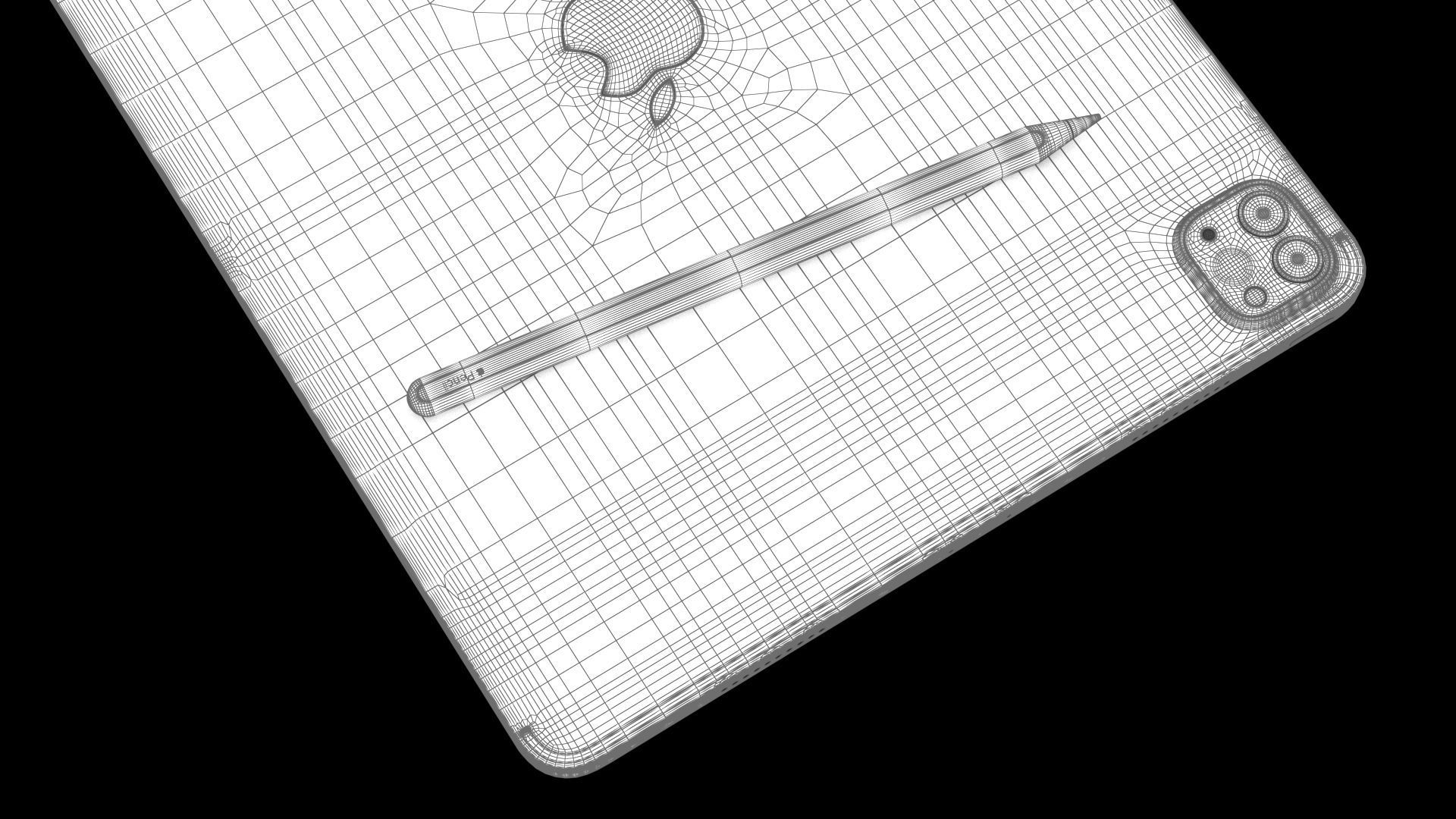 Apple iPad Pro 12-9  2022 All Colors with Pencil Low-poly 3D model_37