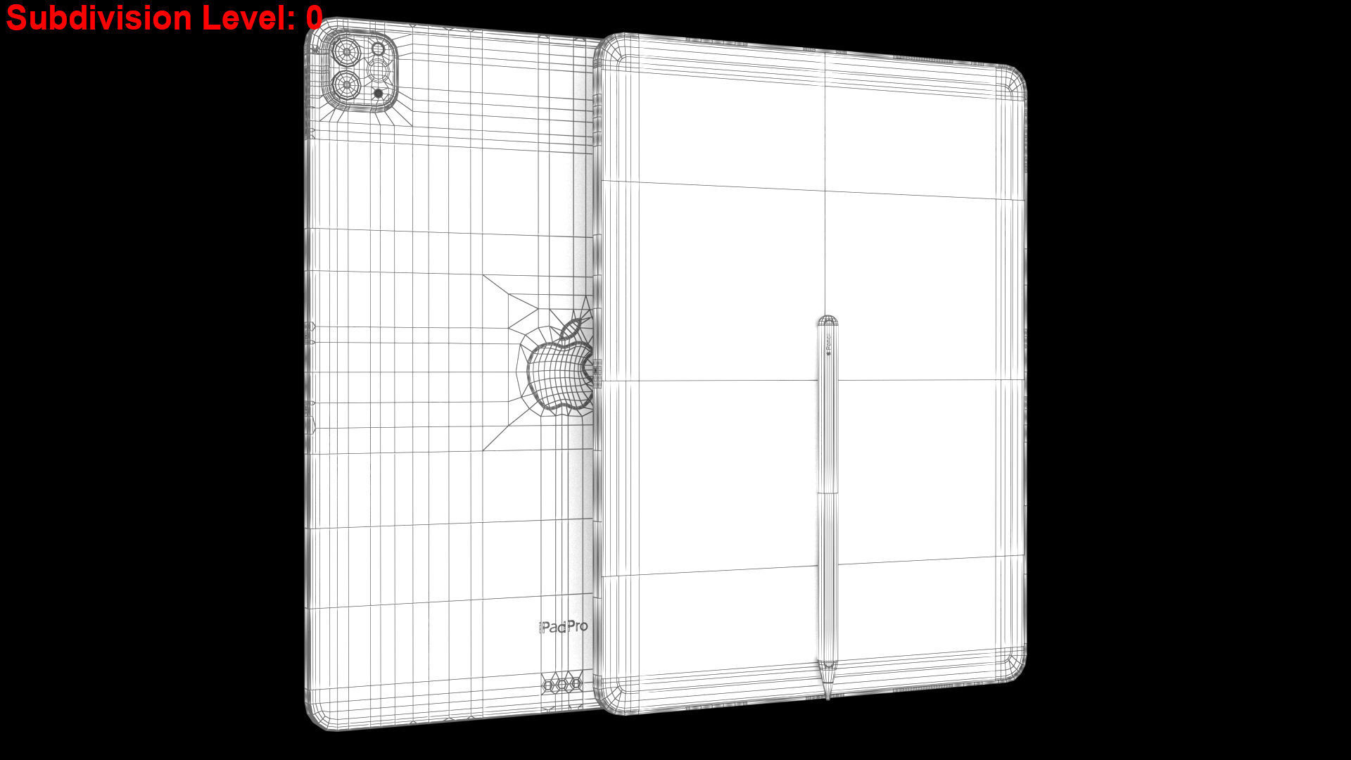 Apple iPad Pro 12-9  2022 All Colors with Pencil Low-poly 3D model_36