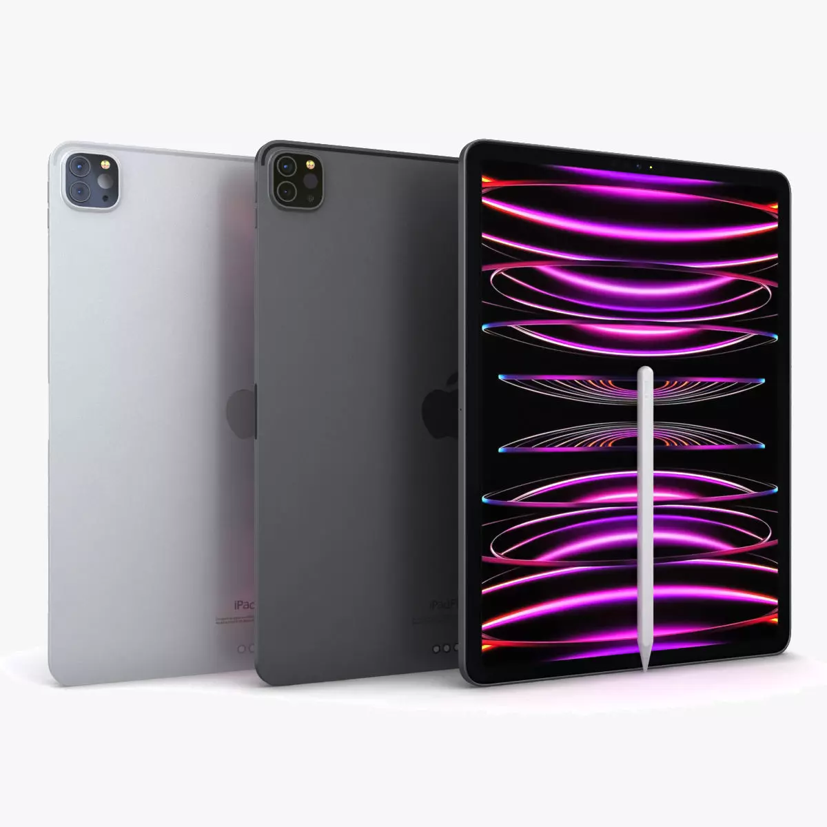 Apple iPad Pro 12-9  2022 All Colors with Pencil Low-poly 3D model_0