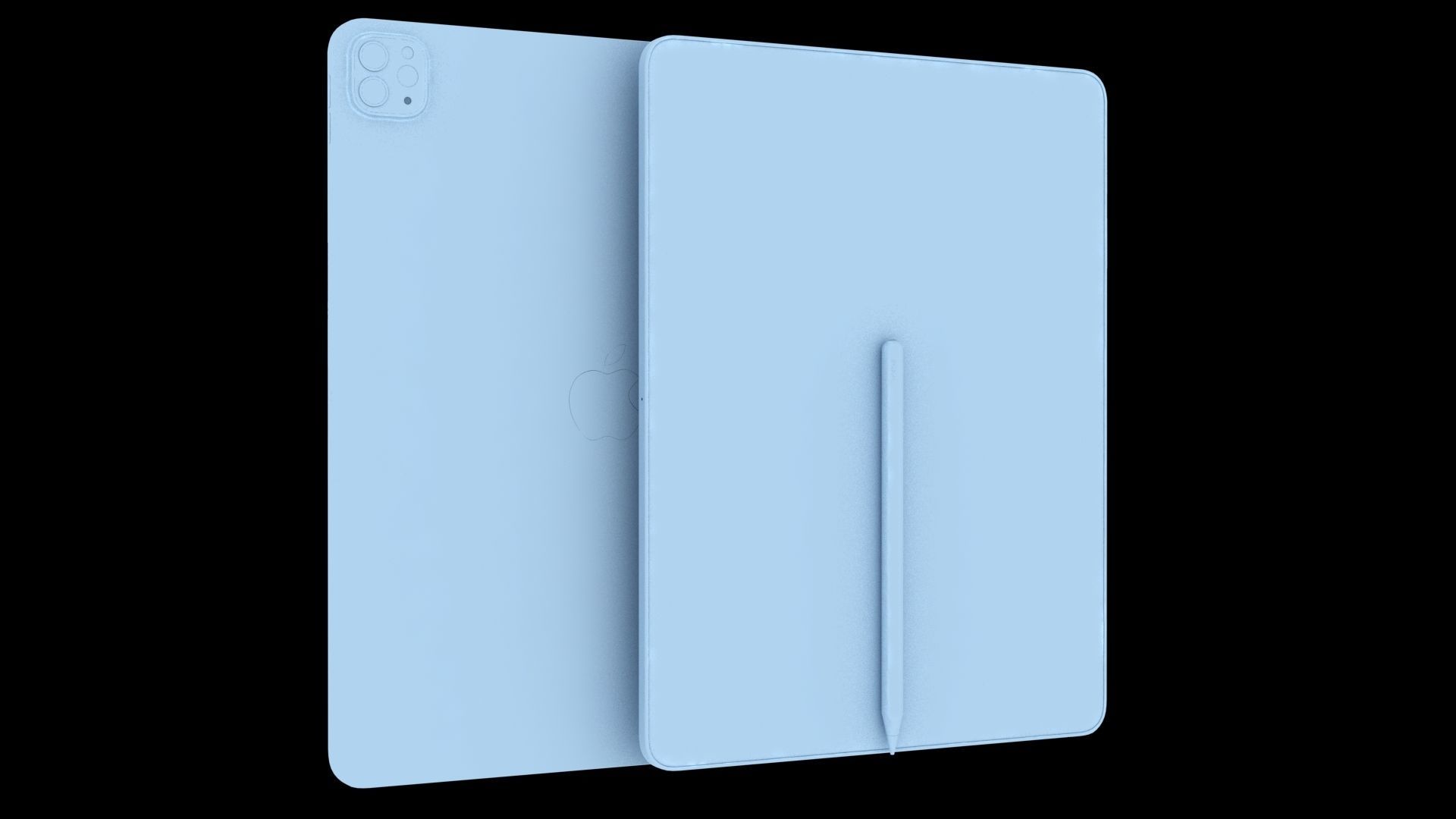 Apple iPad Pro 12-9  2022 All Colors with Pencil Low-poly 3D model_34