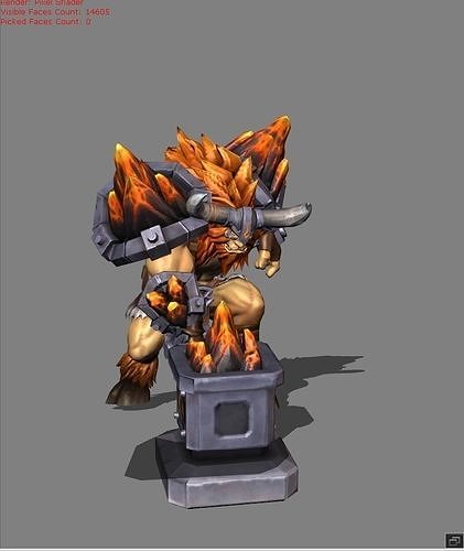 Minotaur Bursting Yama Skin Low-poly 3D model