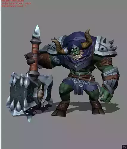 Minotaur Sacred Hammer Skin Low-poly 3D model