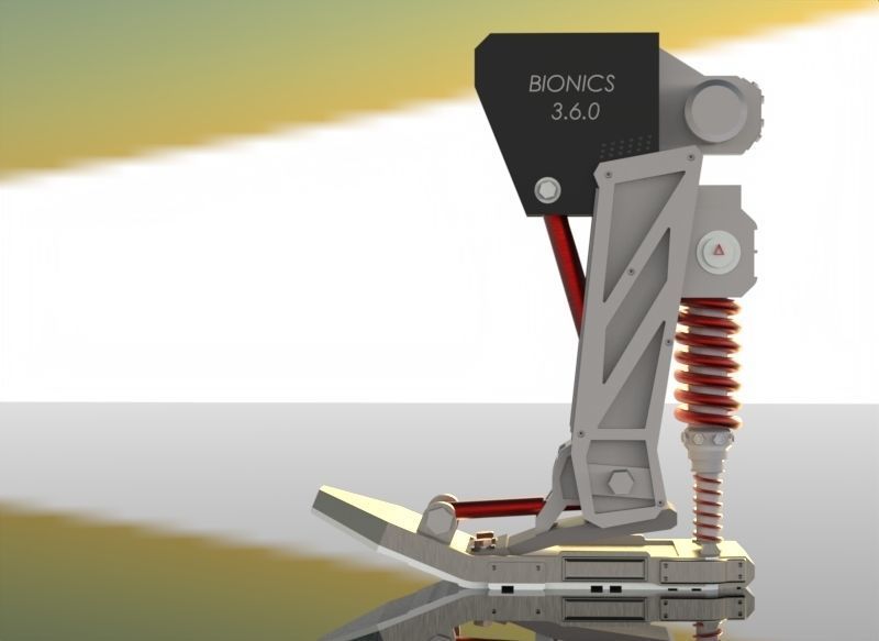 Prosthetic Robotic Leg 3D model_2