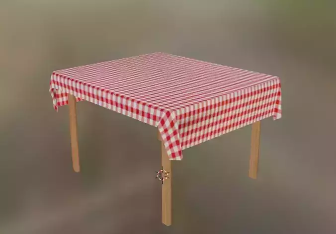Table with tablecloth for Fivem Low-poly 3D model