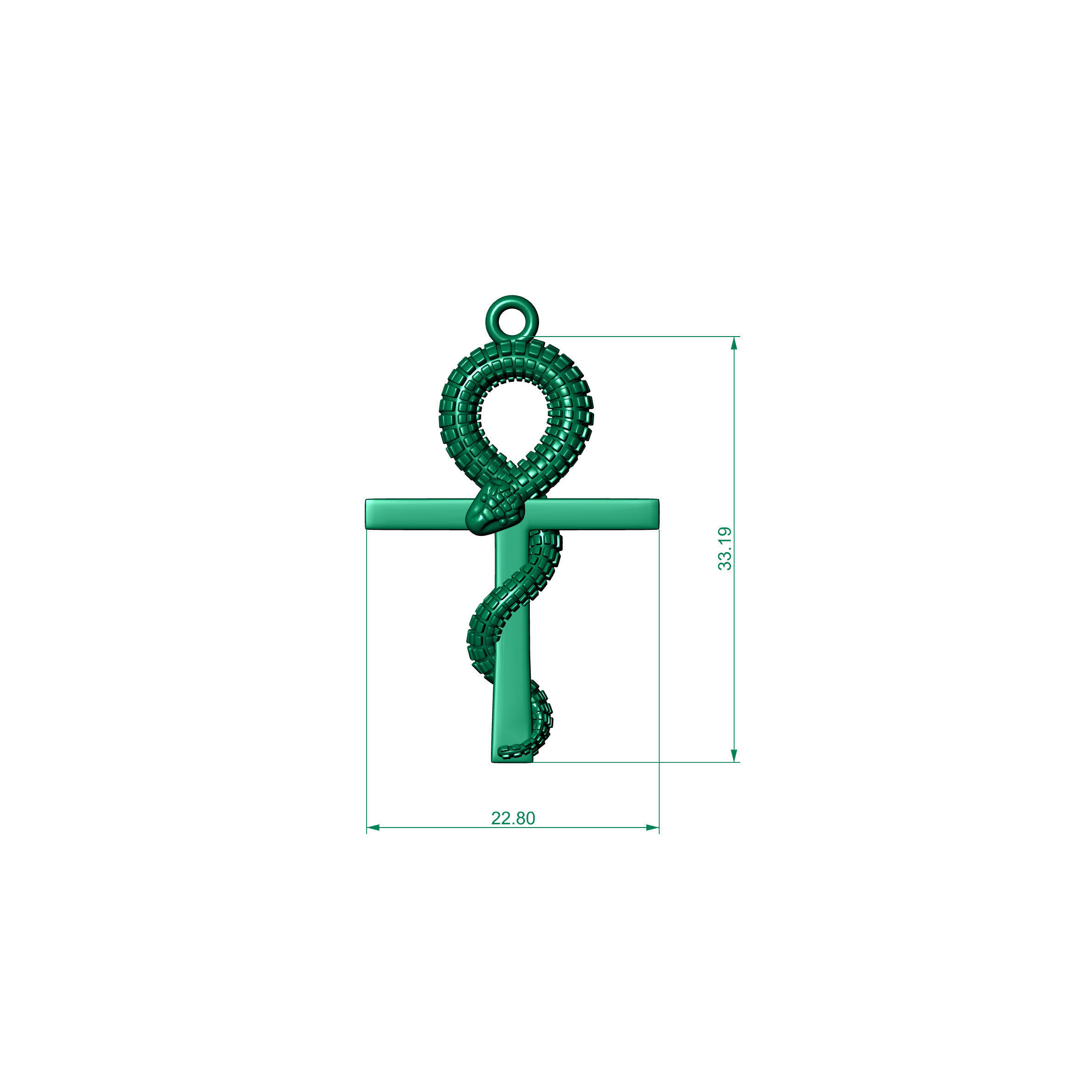 pendant snake 3D print model_2