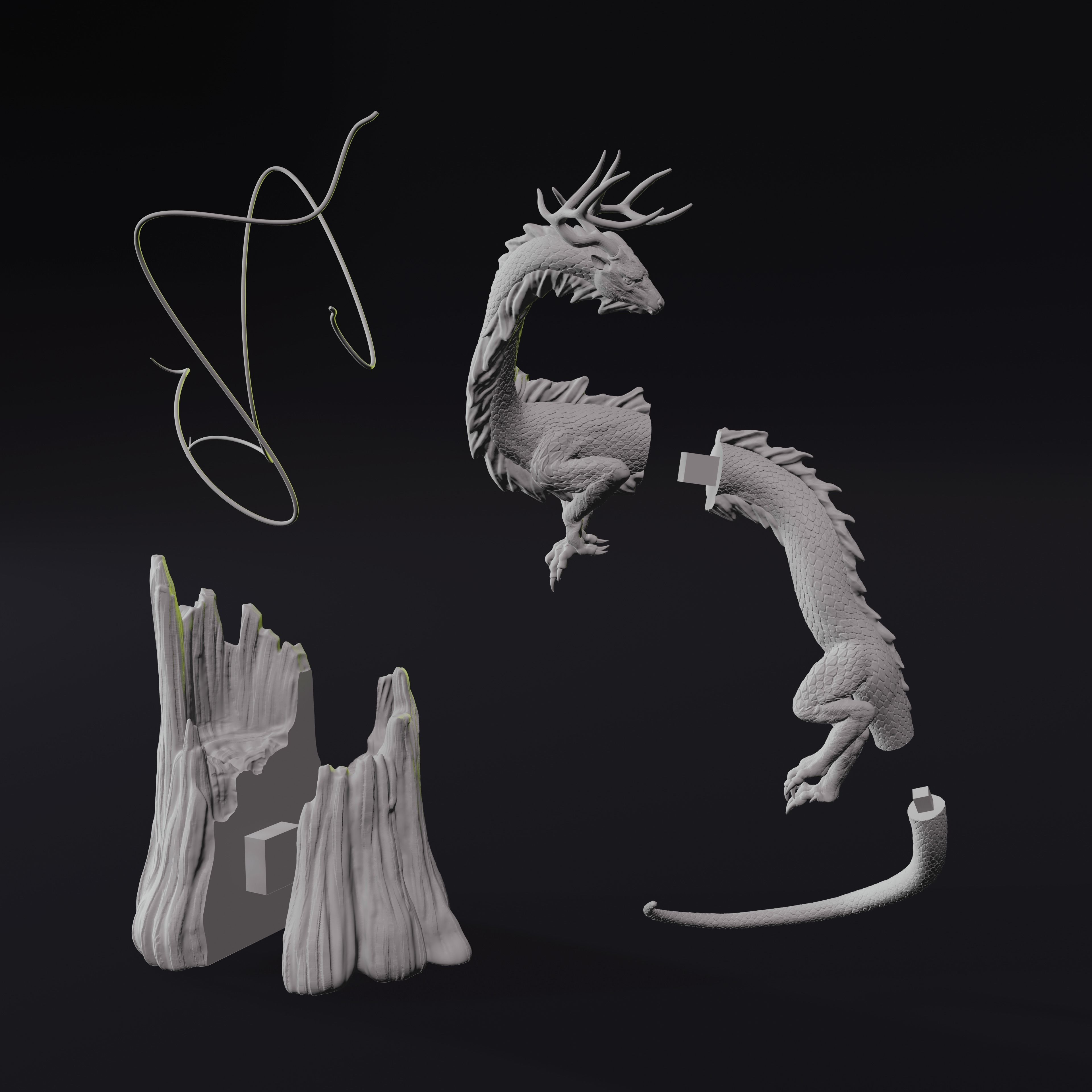 Forest Dragon Eastern Guardian 3D Print Model 3D print model_6