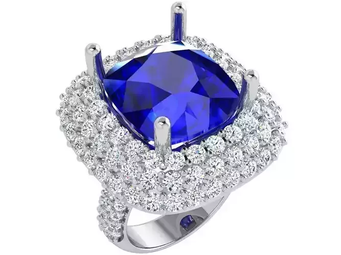 Sapphire Halo Ring 4334
