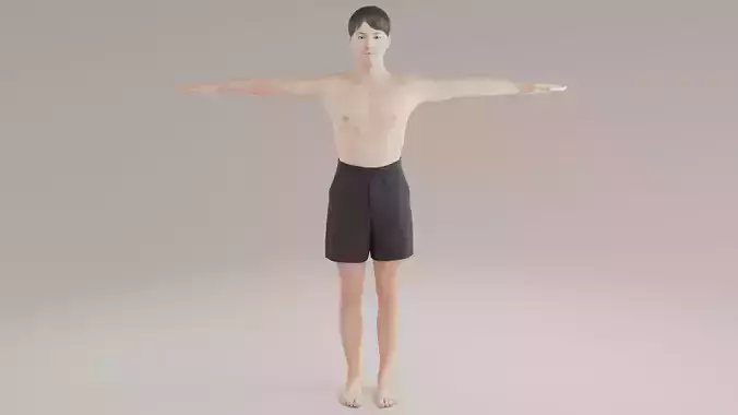 Free 3D model  a001 man body T pose Free low-poly 3D model