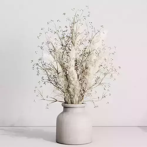Pampas and Branches plant with concrete dirty vase - bouquet 42