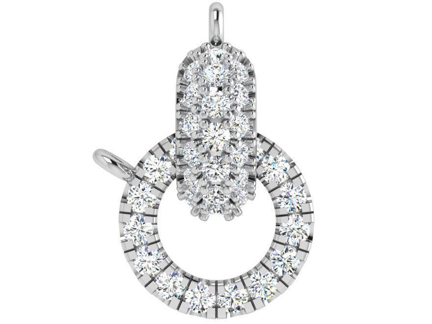 Diamond Pendant With Circles 4340 3D print model_2