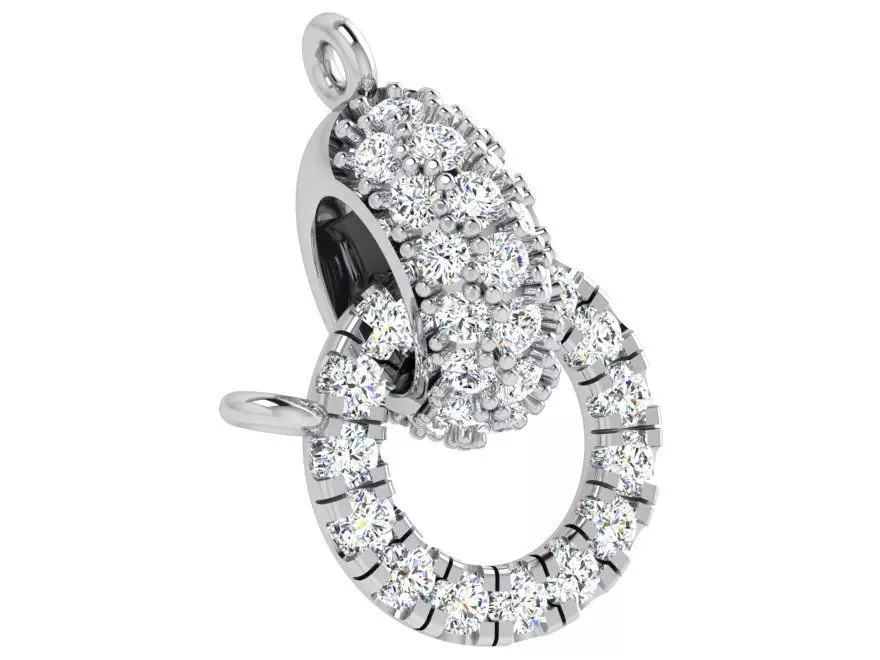 Diamond Pendant With Circles 4340 3D print model_0