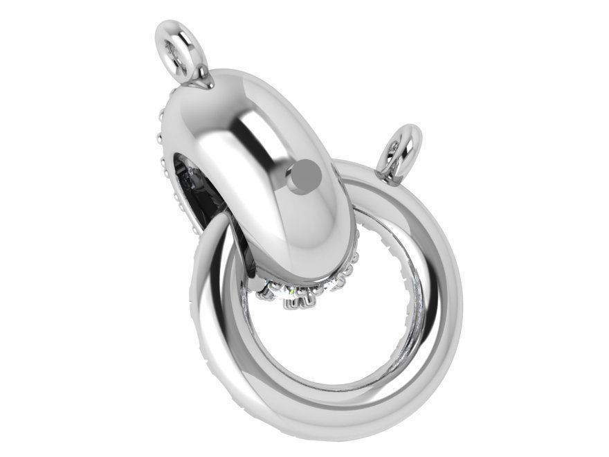 Diamond Pendant With Circles 4340 3D print model_4