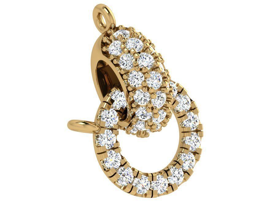Diamond Pendant With Circles 4340 3D print model_1