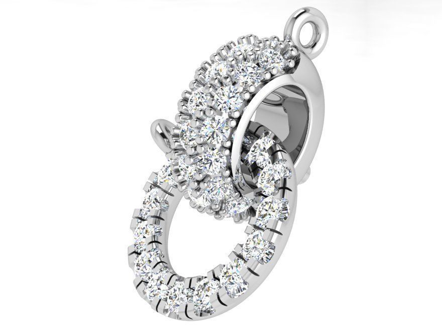 Diamond Pendant With Circles 4340 3D print model_3