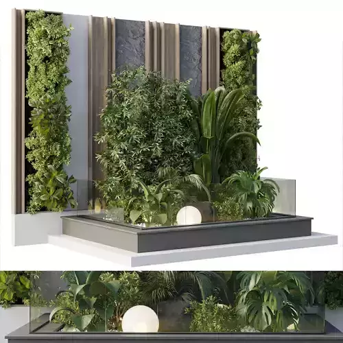 Vertical Wall Garden With Wood frame - Outdoor garden