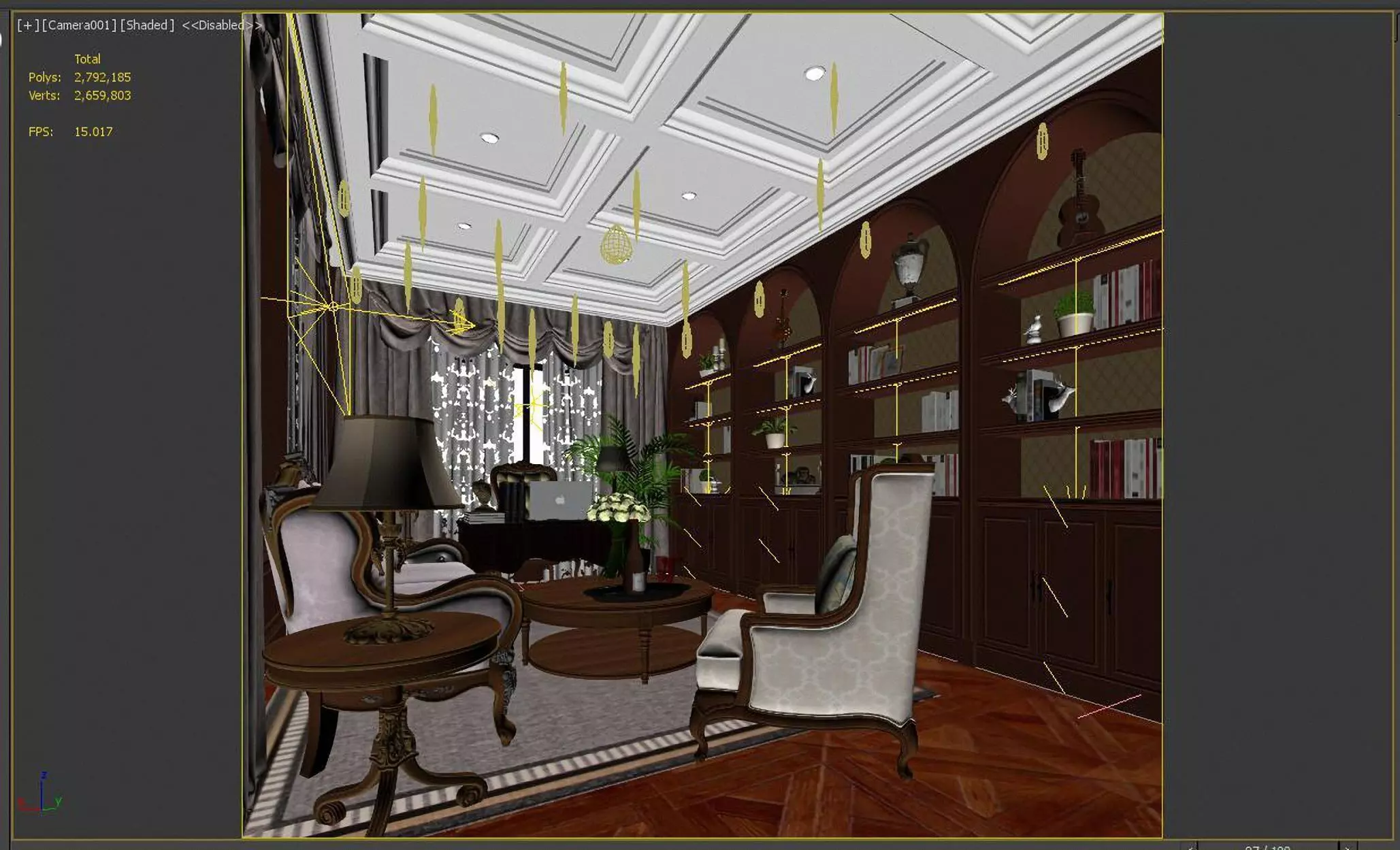 Office interior  3D model_2